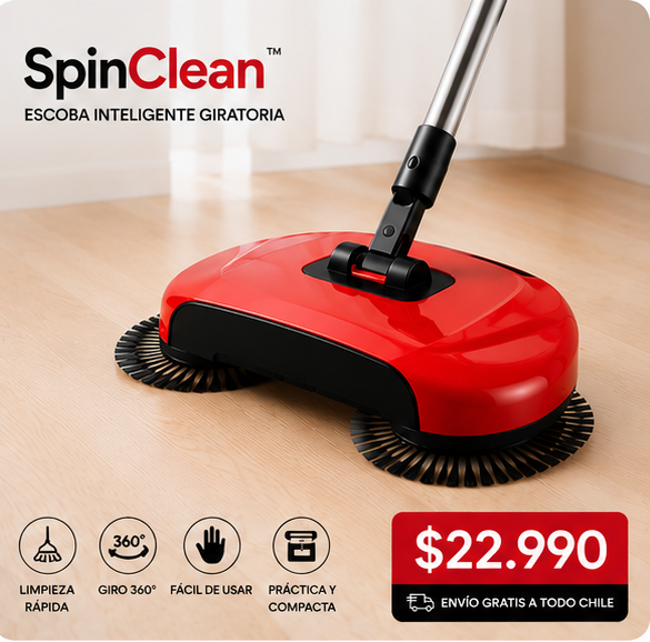 SpinClean™ | Escoba Inteligente Giratoria