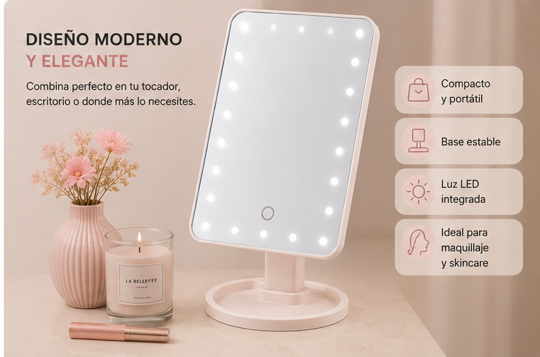 GlowMirror™ | Espejo LED 360°