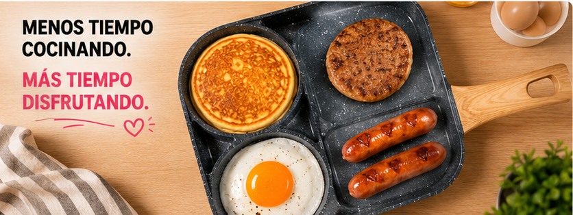 BreakfastPro™ | Sartén Antiadherente de 3 Divisiones