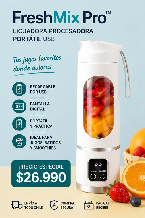 FreshMix Pro™ | Licuadora Procesadora Portátil USB