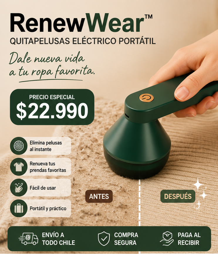 RenewWear™ | Quitapelusas Eléctrico Portátil