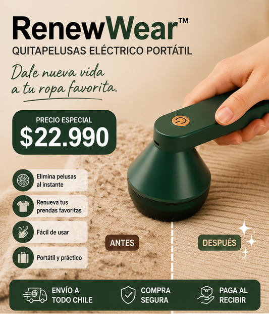 RenewWear™ | Quitapelusas Eléctrico Portátil