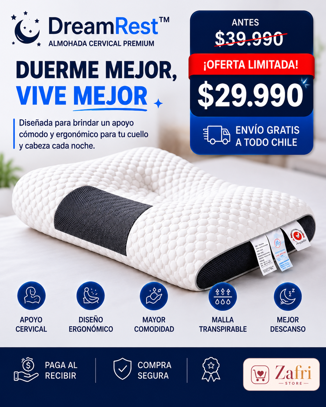DreamRest™ | Almohada Cervical Premium