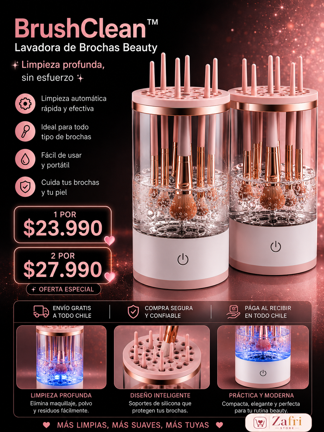 BrushClean™ | Lavadora de Brochas Beauty