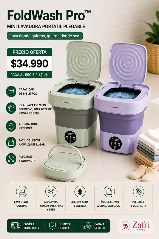 FoldWash Pro™ | Mini Lavadora Portátil Plegable