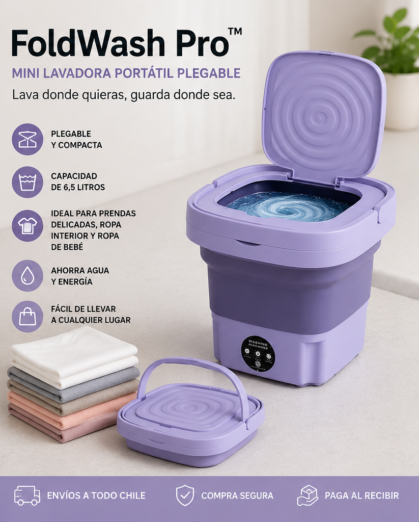 FoldWash Pro™ | Mini Lavadora Portátil Plegable