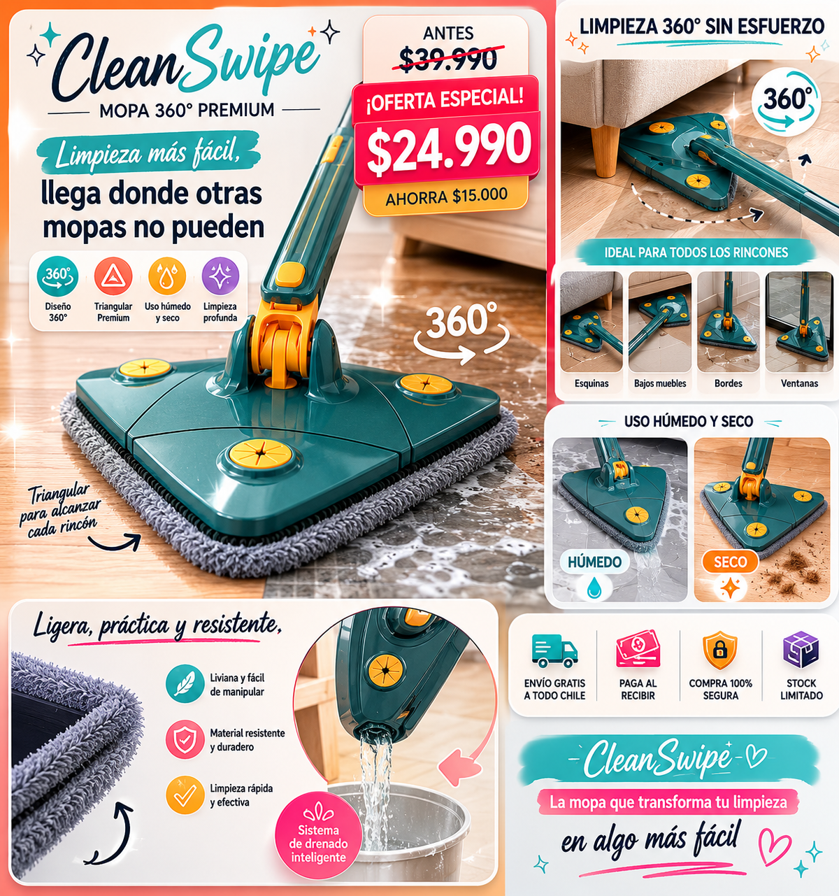 CleanSwipe™ | Mopa 360 Premium