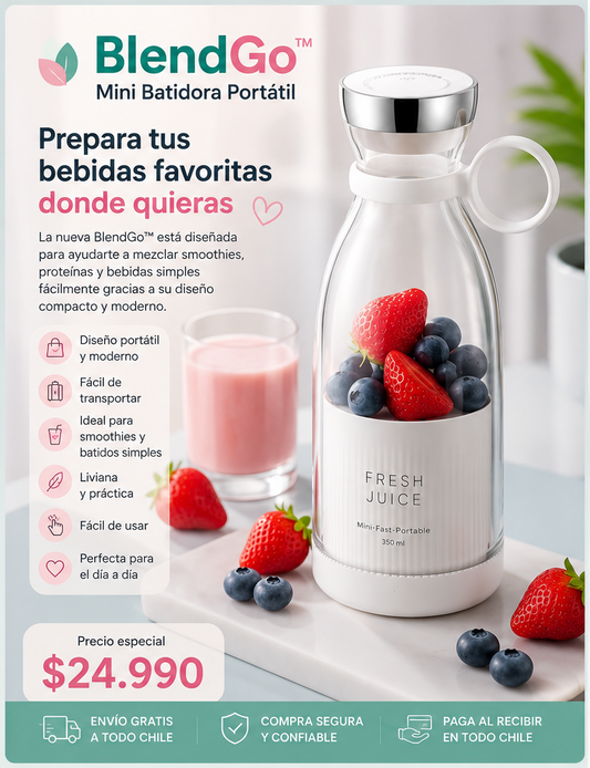 BlendGo™ | Mini Batidora | Blanca