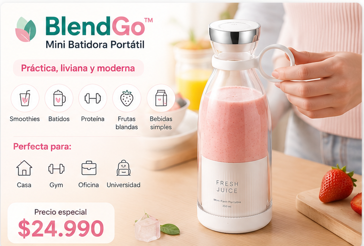 BlendGo™ | Mini Batidora | Blanca