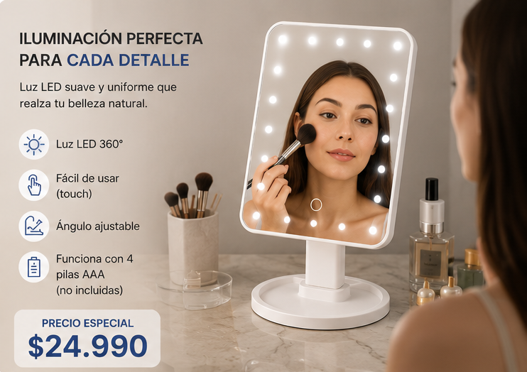 GlowMirror™ | Espejo LED 360°