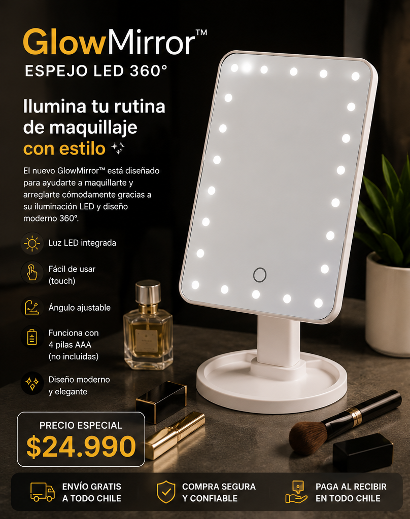 GlowMirror™ | Espejo LED 360°