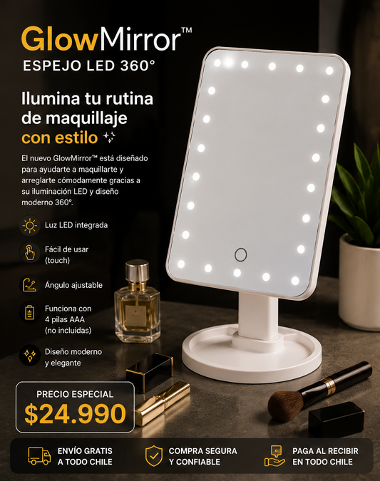 GlowMirror™ | Espejo LED 360°