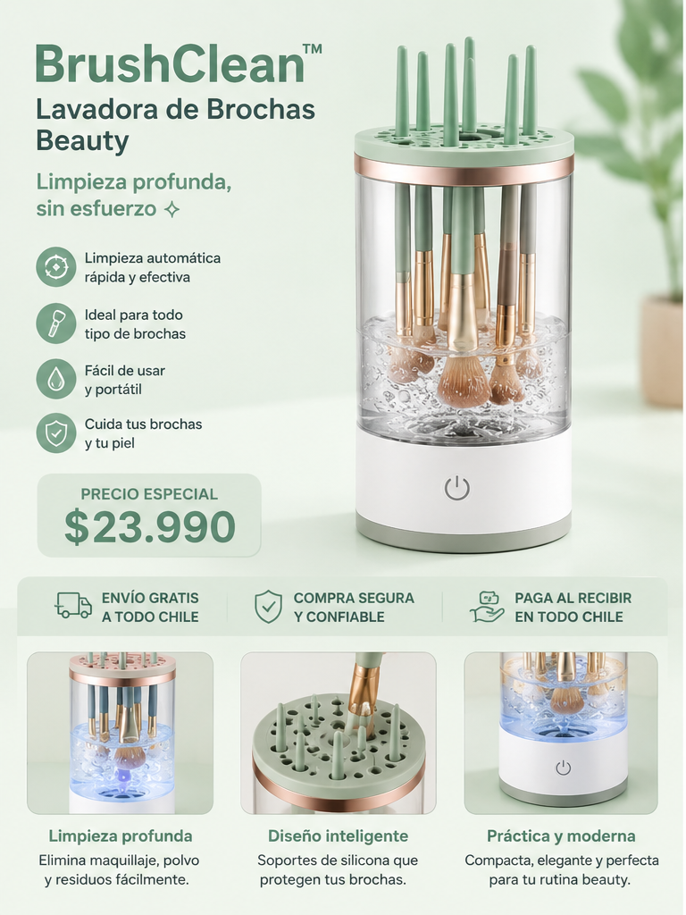 BrushClean™ | Lavadora de Brochas Beauty