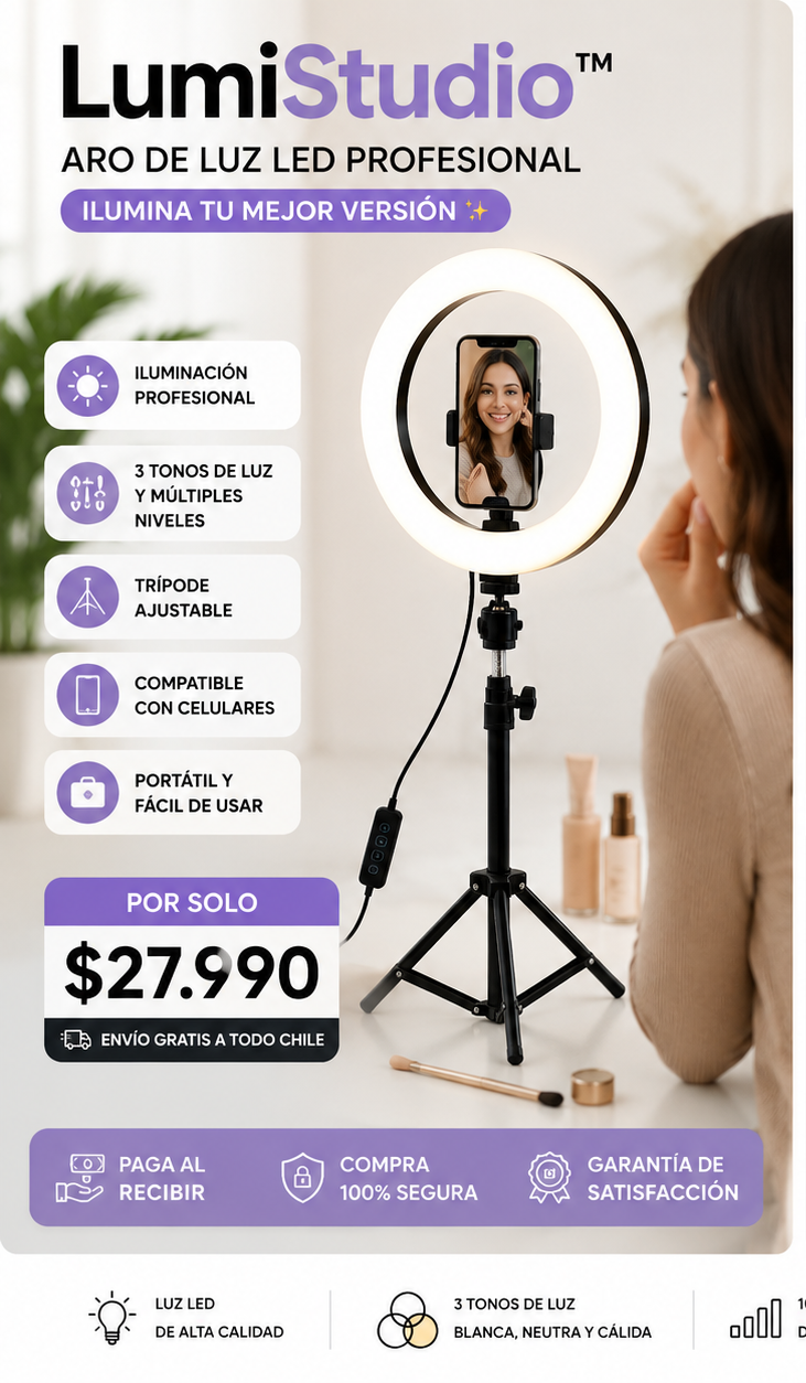 LumiStudio™ | Aro de Luz LED Profesional