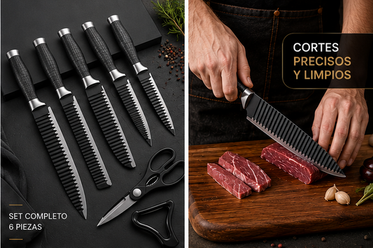BlackChef™ | Set Cuchillos de Cocina 6 Piezas