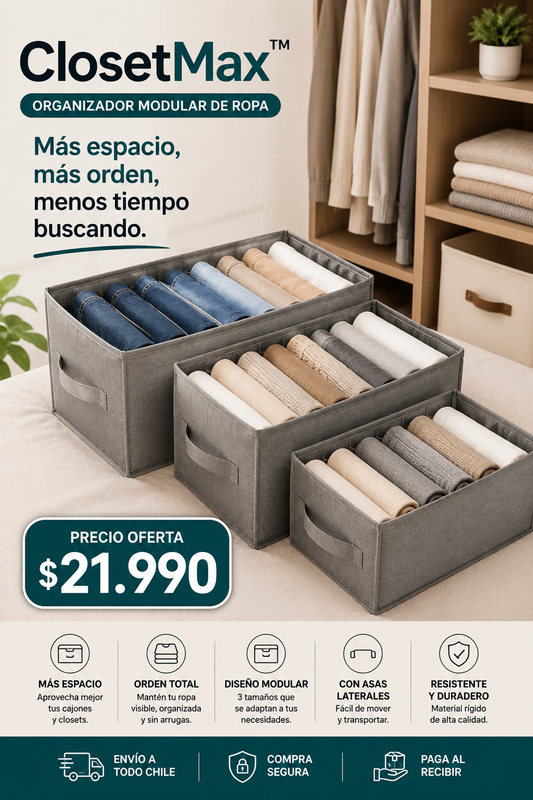 ClosetMax™ | Organizador Modular de Ropa