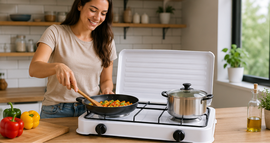 CookGo Duo™ | Cocinilla Portátil de 2 Quemadores