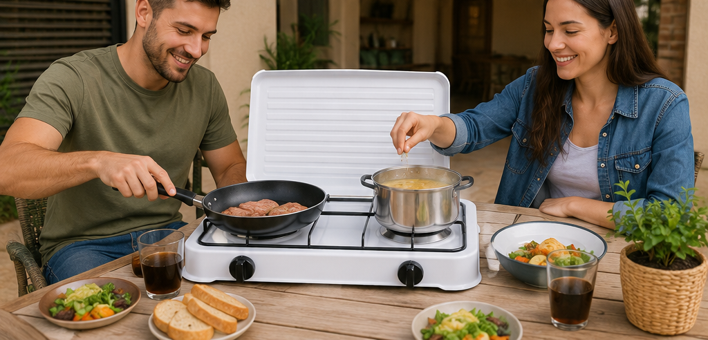 CookGo Duo™ | Cocinilla Portátil de 2 Quemadores