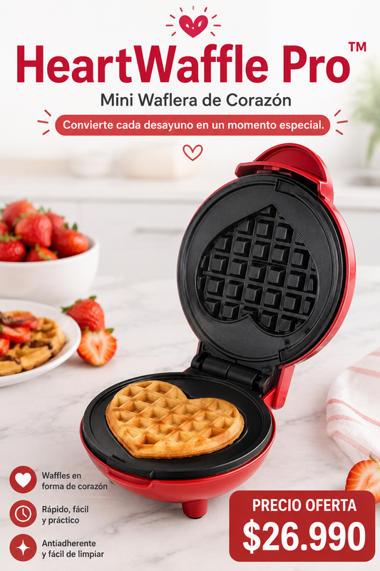 HeartWaffle Pro™ Mini Waflera de Corazón