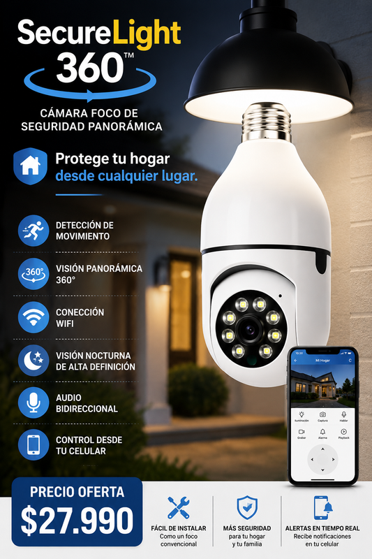 SecureLight 360™ Cámara Foco de Seguridad Inteligente