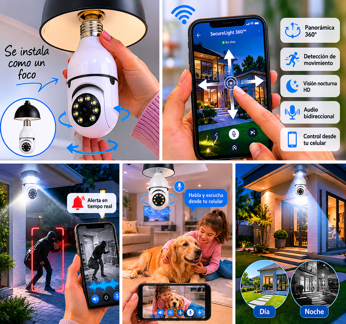 SecureLight 360™ | Cámara Foco de Seguridad Inteligente