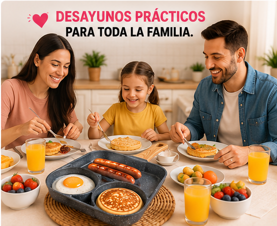 BreakfastPro™ | Sartén Antiadherente de 3 Divisiones